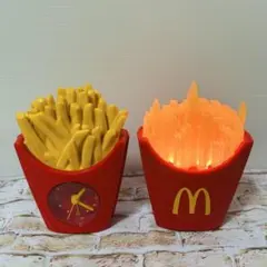 【マクドナルド・２点セット】大人気マックポテト型時計 ライトセット