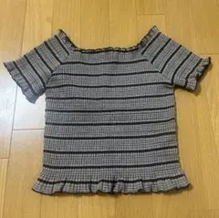 MOUSSY ボーダー リブ トップス 半袖のサムネイル