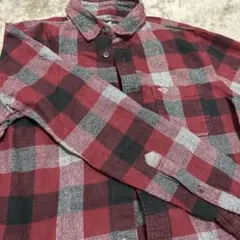 Hollister 長袖ネルシャツ S 赤黒チェック