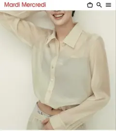 新品Mardi Mercredi SHEER CROPPED BLOUSEのサムネイル