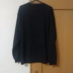 無印良品 UVカット乾きやすいワッフルクルーネック長袖Tシャツ 黒 Mのサムネイル