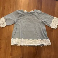 プティマイン　水色 チュニック 100cm レース付き