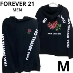 ⭐FOREVER 21⭐フォーエバー 21•メンズ パーカー ブラック•M•美品