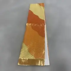 オレンジとゴールドの重ね袴，正絹
