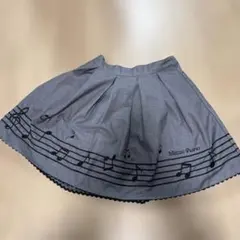 メゾピアノ　音符プリント グレー スカート 120