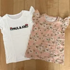 ユニクロ ポール&ジョー 花柄ピンクTシャツ 100cm 2枚セット
