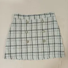 インパン付きチェック柄ビジュー付きタイトスカート