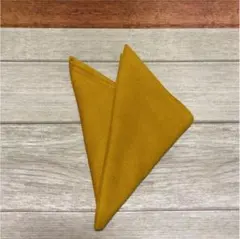 ハンドメイド★カラシ色コーデュロイのポケットチーフ★高級中厚コーデュロイ生地★