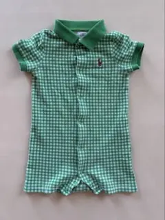 Ralph Lauren 12M 緑のチェック ロンパース