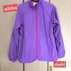 adidas アディダス　パープル　ウィンドブレーカー Ladies M