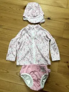 ベビー水着(女の子)80〜90cm 3点セット
