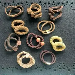 ☆新品☆　ヘアゴム　20ｐ　ブラウン系　まとめ売り