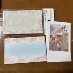 桜の花柄 ミニカード 複数枚入り　卒業　色紙