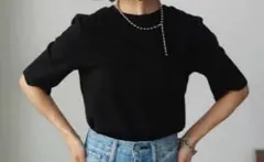 しまむら mako リブ半袖Tシャツ LL 中黒