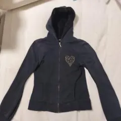 SNIDEL ネイビー ハート刺繍 パーカー　ジップアップ