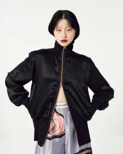 【1/31迄で出品終了】ACETATE SATIN ZIP UP BLOUSON