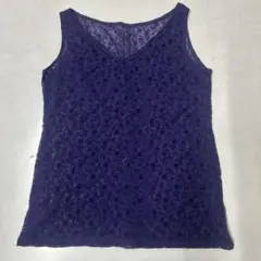 花柄レース タンクトップ パープルのサムネイル