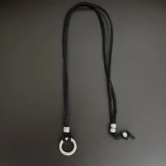 ブラックレザーリングネックレス　おすすめです！