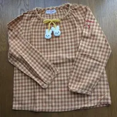 mezzo piano チェック柄 長袖ブラウス 120（チュニック）