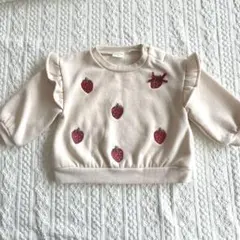 70 SIMPLE FREE いちご刺繍トレーナー 裏起毛