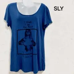SLY フォトプリント Tシャツ ブルー