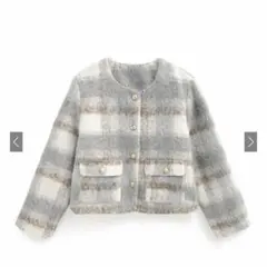 GRL チェック柄シャギージャケット