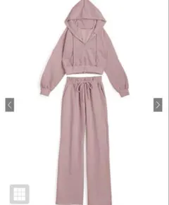 GRL ジップパーカー×キャミ×ワイドパンツ裏起毛セットアップ[pm229]