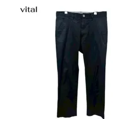 vital ブラックパンツ　オフィスカジュアル 大きめLL 黒シンプル