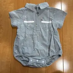 Cottoli 動物柄 グレー ロンパース 95cm未満