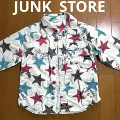 ジャンクストア　130 ボタンダウン　長袖　シャツ　綿　100 星　スター