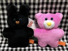 mojojojo マスコットぬいぐるみ3 黒うさぎ ピンクくま