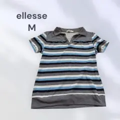 ellesse エレッセ　半袖ポロシャツ　カットソー　カジュアル　ボーダー柄のサムネイル