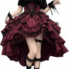 ゴスロリ フレアスカート 蝶 バラ柄 レース - メルカリ