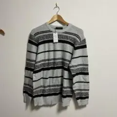 RENTREE ボーダー柄 ニット セーター グレー L