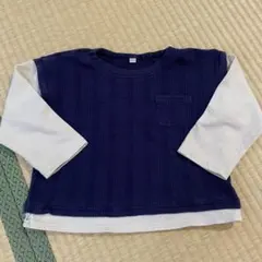 切り替えカットソー　100 ネイビー