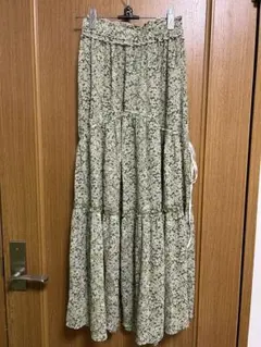 SNIDEL フラワーパターンシアーロングスカート