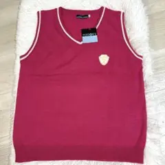 新品タグ付きPERSON'S ピンク Vネックベスト Lサイズ✨ウール30%✨