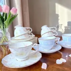 ノリタケ ナルミ 金彩 ケーキ皿 カップ & ソーサー レースウッド パステル