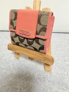 陽*読様 正規品COACH 二つ折り財布 ブラウン/ピンク