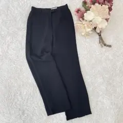 モガ】ハイウエストテーパードパンツ ストレッチ ネイビー 9 美脚脚長 
