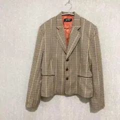 美品✦miss creeks テーラードジャケット F ブラウンチェック 裏地付