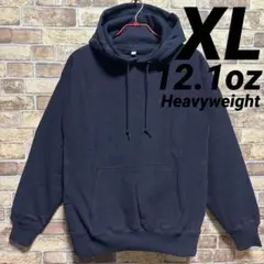 リバースウィーブ　12.1oz ヘビーウェイトパーカー　XL　無地　ネイビー