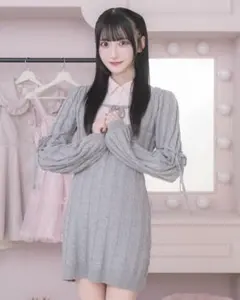 pium レイヤードケーブルニットワンピ