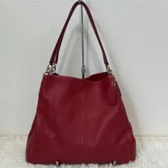 美品 COACH ショルダーバッグ トートバッグ シボ革 レザー ゴールド金具のサムネイル