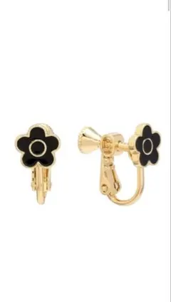 Mary Quant フラワーモチーフ イヤリング ゴールド ブラックのサムネイル