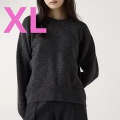 ユニクロ スフレヤーンクルーネックセーター XL グレー