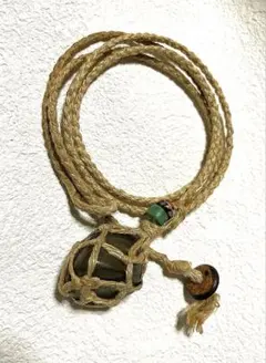 ヘンプメイド天然石ネックレス　麻紐