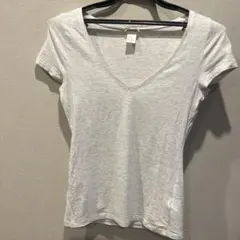 グレー Vネック Tシャツ XS H&M エイチアンドエム