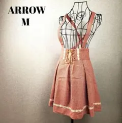 ARROW ジャンスカ ピンク フレアスカート 編み上げ レース 量産 ガーリー