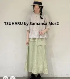 TSUHARU by Samansa Mos2＊リネンハンカチ刺繍ロングスカートのサムネイル